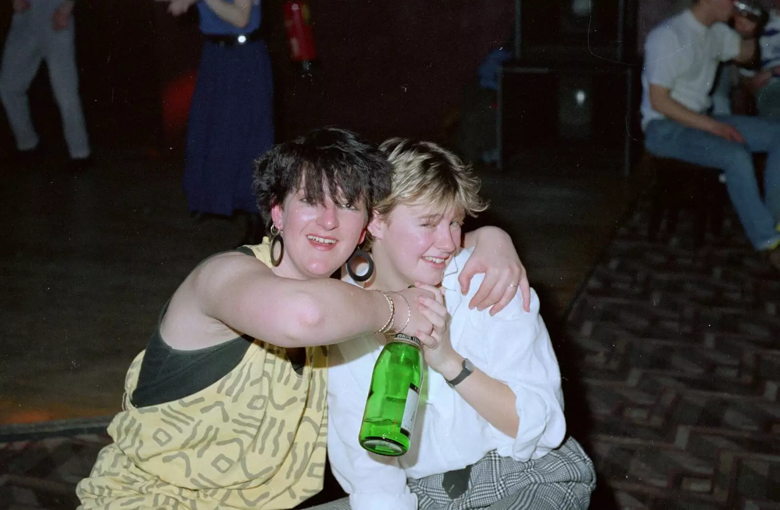 Messing around with the bottle of fizz, from Uni: A Party in Snobs Nightclub, Mayflower Street, Plymouth - 18th October 1986