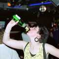 Swigging from the bottle of fizz, Uni: A Party in Snobs Nightclub, Mayflower Street, Plymouth - 18th October 1986