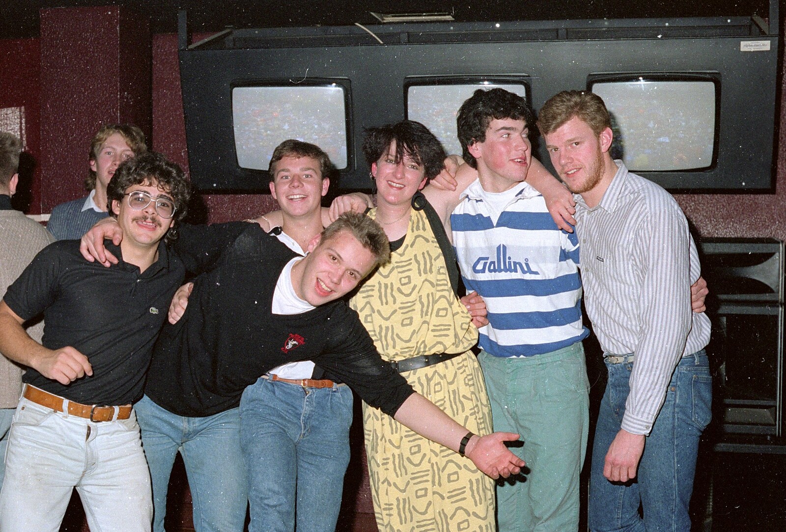 Someone with an on-trend Gallini top from Uni: A Party in Snobs Nightclub, Mayflower Street, Plymouth - 18th October 1986