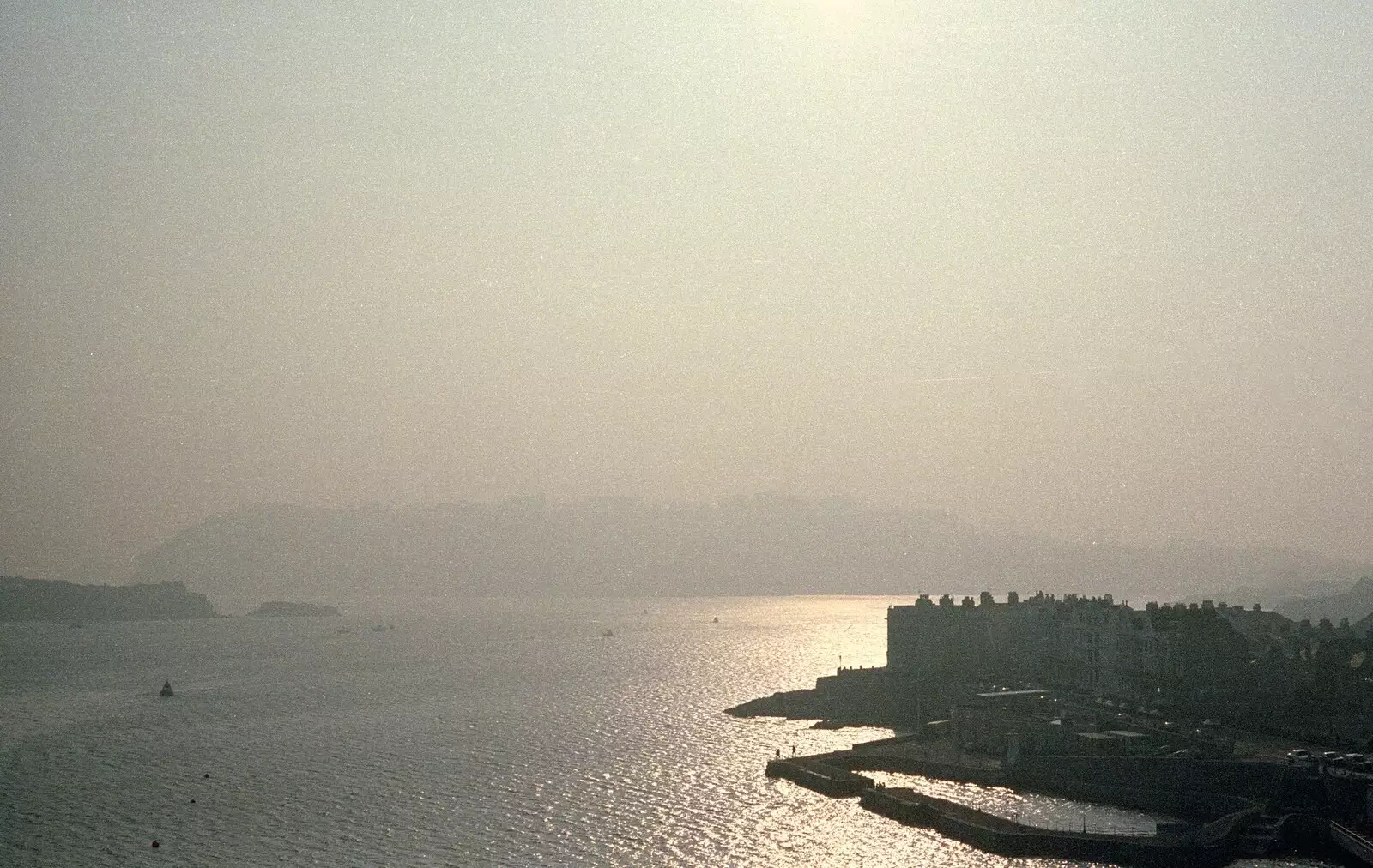 A misty Plymouth Sound and West Hoe, from Uni: A Plymouth Hoe Kickabout, Plymouth, Devon - 20th October 1986