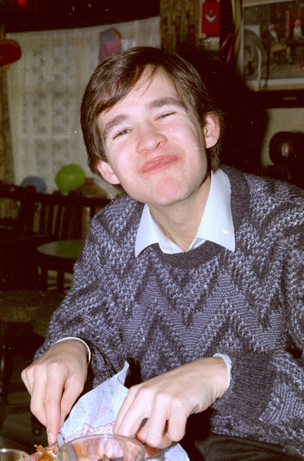 Phil pulls an odd face from A Bit of Bracken Way Pre-Christmas, Walkford, Dorset - 24th December 1986