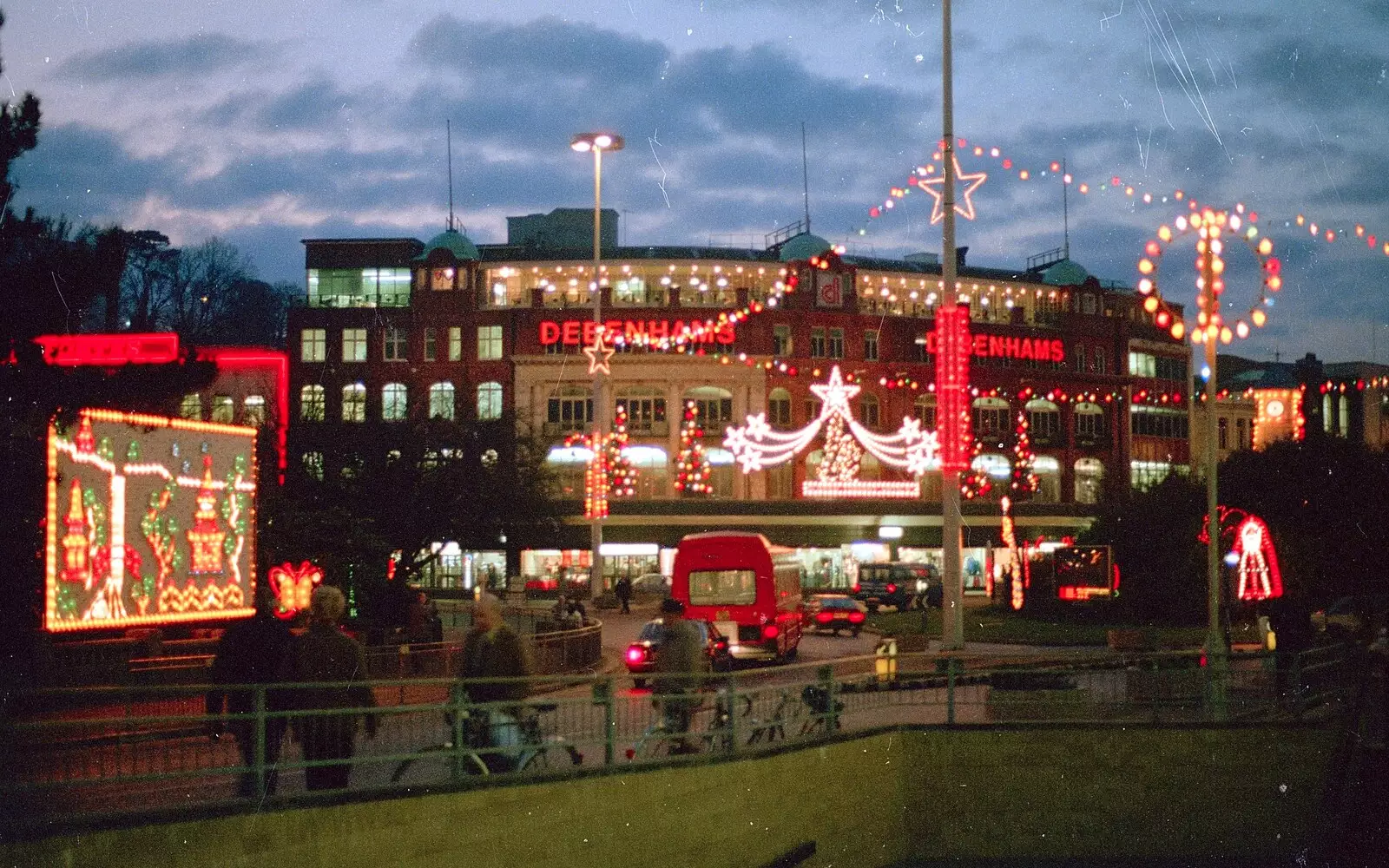 Debenhams and the Christmas lights , from A Bit of Bracken Way Pre-Christmas, Walkford, Dorset - 24th December 1986