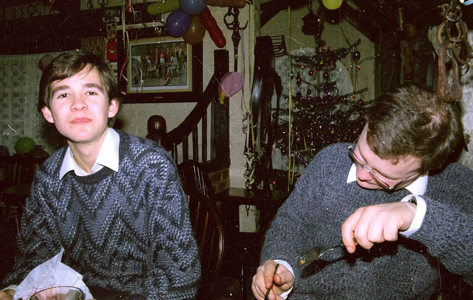 Phil and Hamish, from A Bit of Bracken Way Pre-Christmas, Walkford, Dorset - 24th December 1986