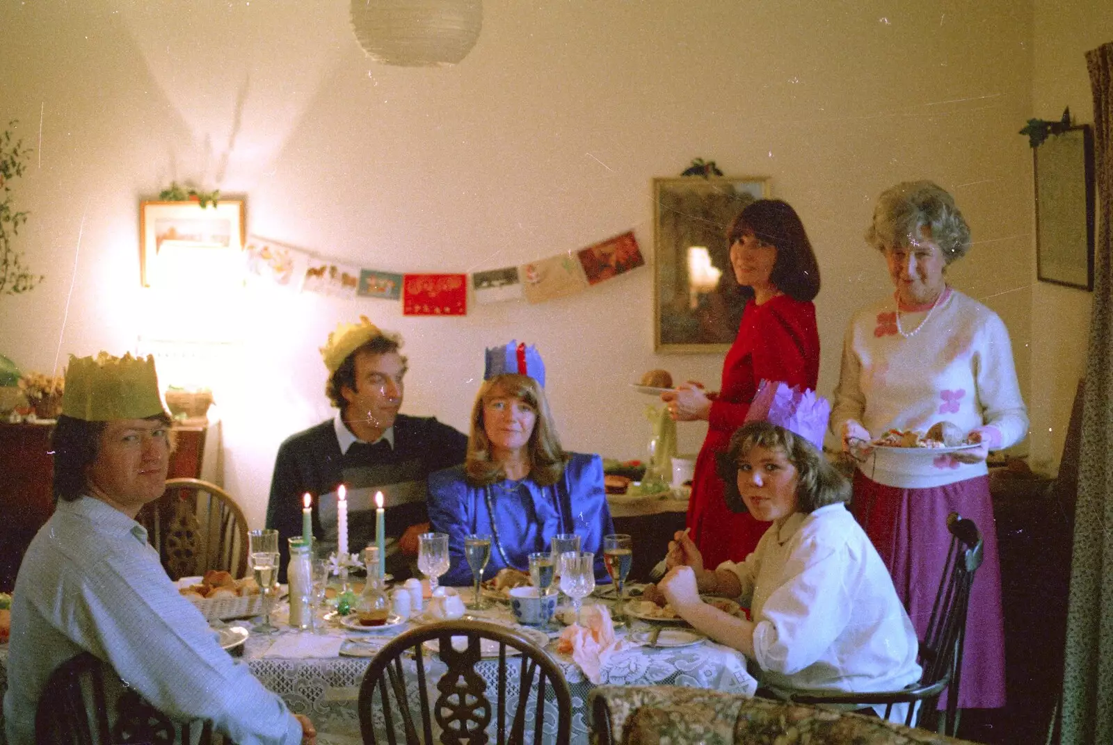 Grandmother's got a plate of food, from Christmas with Neil and Caroline, Burton, Dorset - 25th December 1986