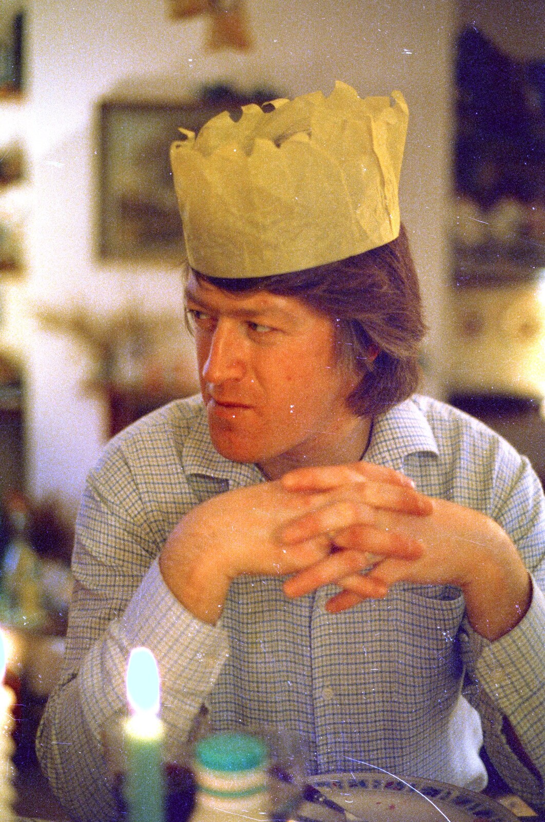 Neil with a Christmas hat from Christmas with Neil and Caroline, Burton, Dorset - 25th December 1986