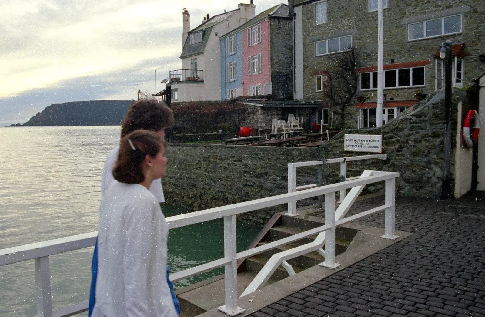 The 'young things' walk into Salcombe, from Uni: The Satique Project, Salcombe and Plymouth - 15th January 1987