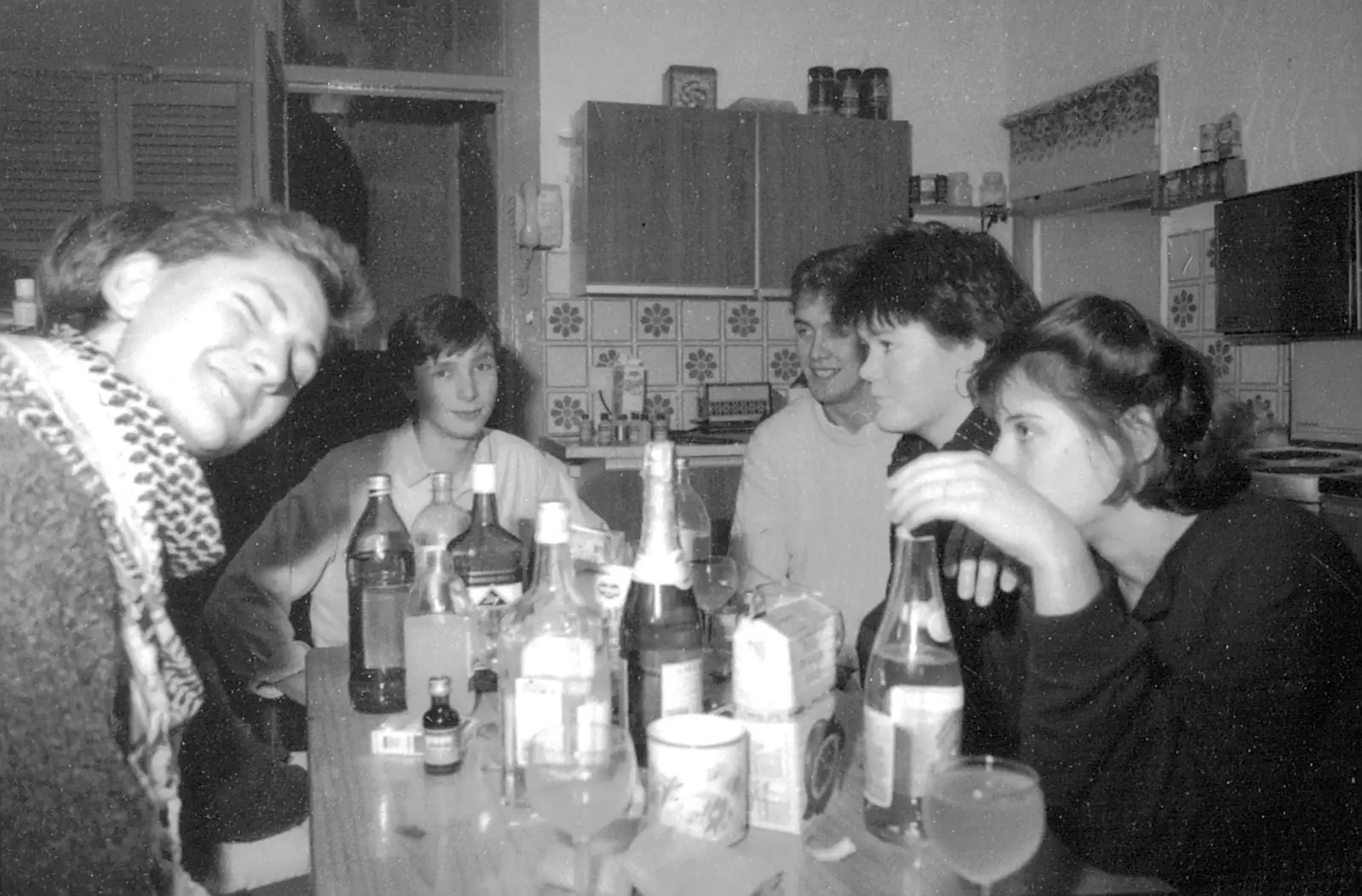 Various drinks and flavourings are on the table, from Uni: The Satique Project, Salcombe and Plymouth - 15th January 1987