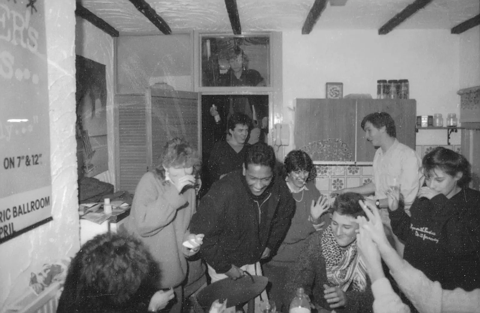 A load more BABS students pile into the kitchen, from Uni: The Satique Project, Salcombe and Plymouth - 15th January 1987