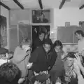A load more BABS students pile into the kitchen, Uni: The Satique Project, Salcombe and Plymouth - 15th January 1987