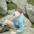 A blurry Dave on the rocks, Uni: A Trip to Venford Resevoir, Dartmoor, Devon - 18th January 1987