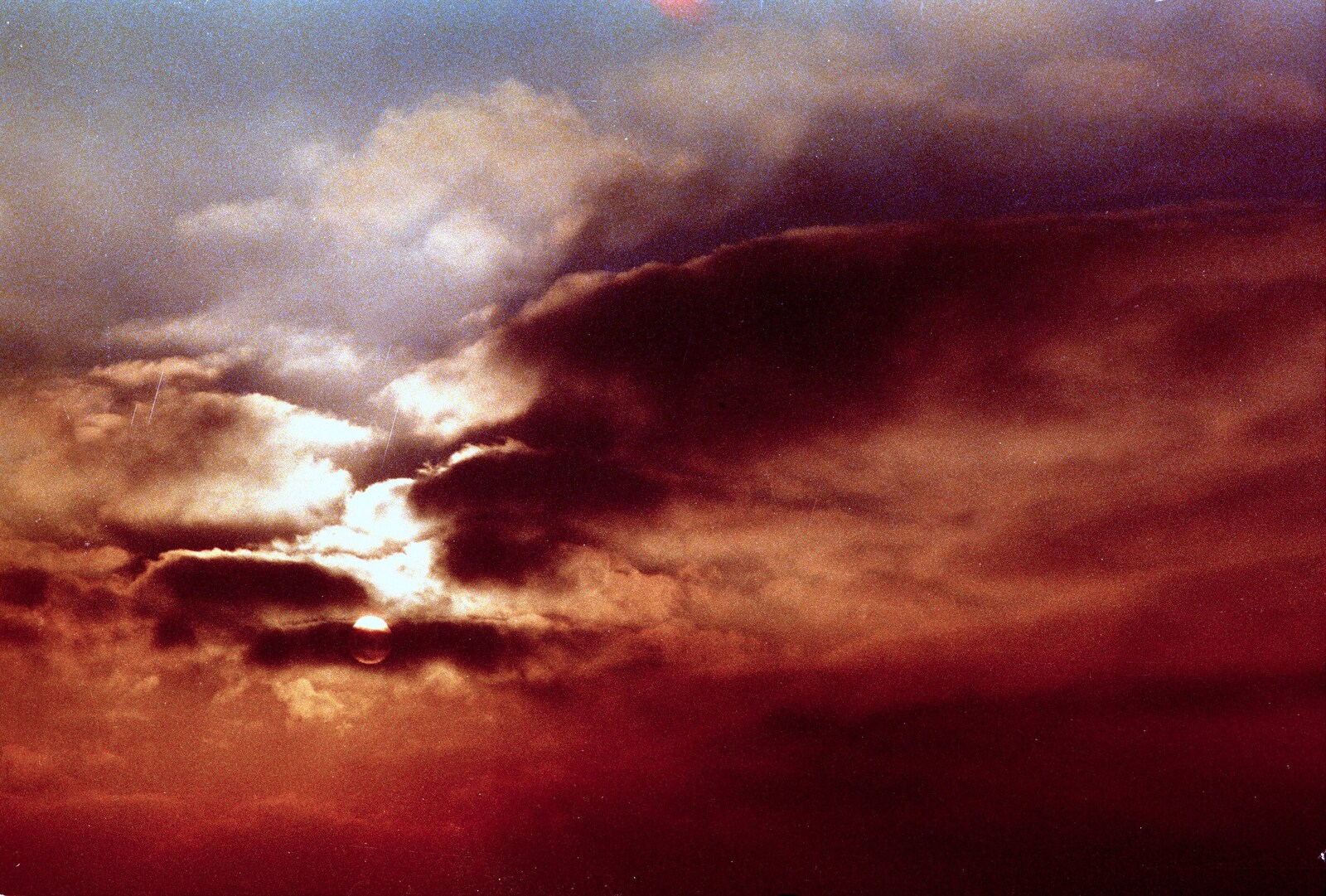 A fiery sunset from Uni: A Trip to Venford Resevoir, Dartmoor, Devon - 18th January 1987