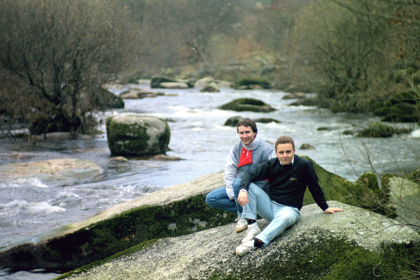 Riki and Andy from Uni: A Trip to Venford Resevoir, Dartmoor, Devon - 18th January 1987