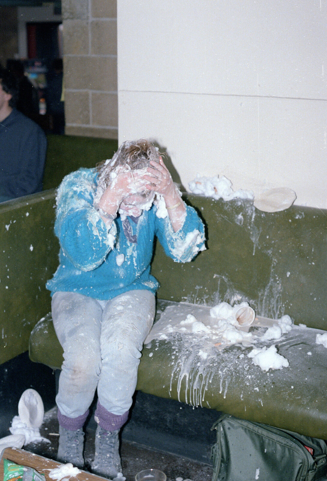 The end result of a few shaving-foam pies from Uni: The Pirate RAG Hit Squad, Plymouth Polytechnic, Devon - 8th February 1987