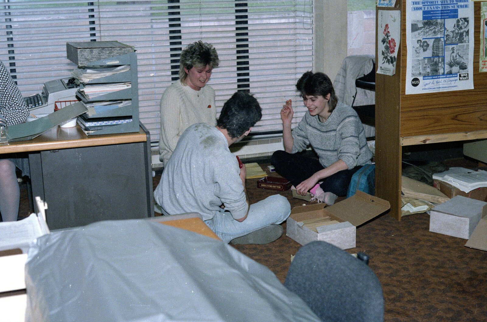 Karen Wilkins and others in the SU offices from Uni: The Pirate RAG Hit Squad, Plymouth Polytechnic, Devon - 8th February 1987