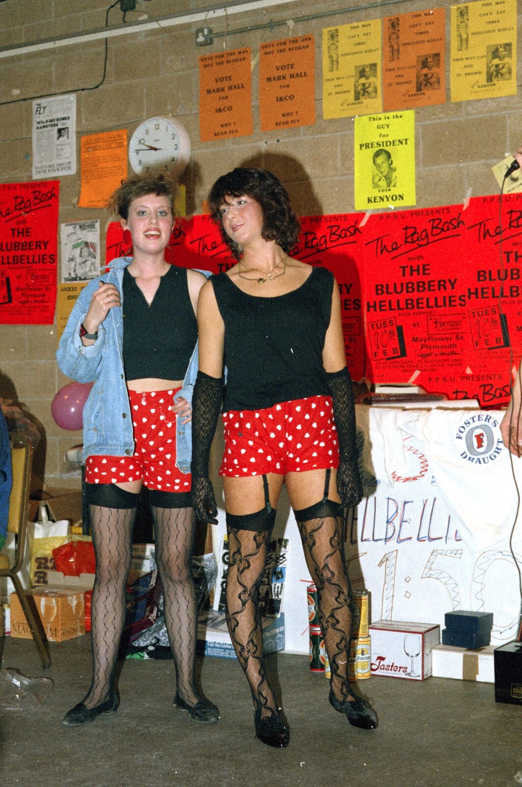 A pair of students in spotty knickers from Uni: Pirate RAG Bash, Games Nights and Brian's Beard, PPSU, Plymouth - 10th February 1987
