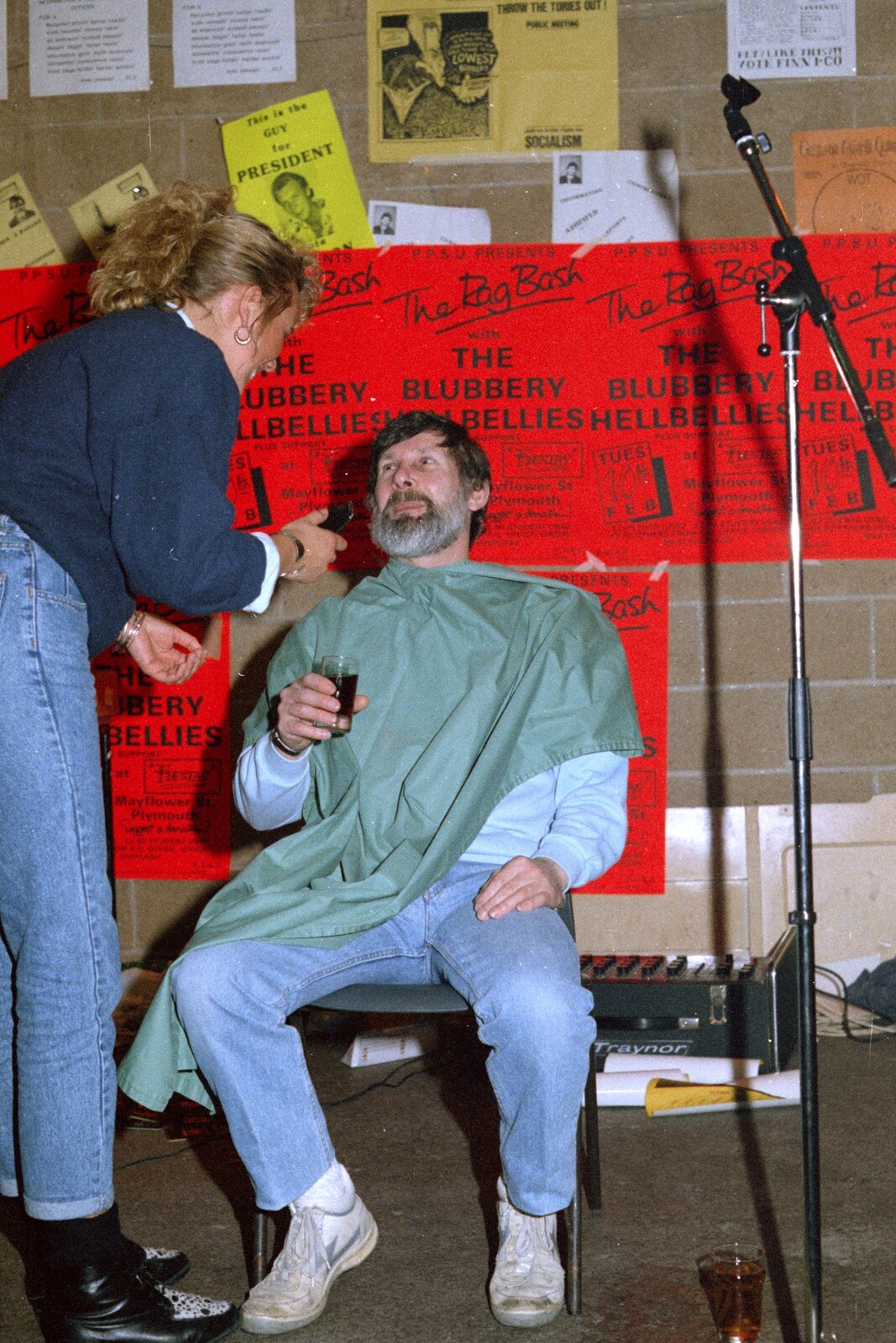 Brian gets ready for a shaving from Uni: Pirate RAG Bash, Games Nights and Brian's Beard, PPSU, Plymouth - 10th February 1987