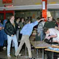 Dave hurls a wet sponge, Uni: Pirate RAG Bash, Games Nights and Brian's Beard, PPSU, Plymouth - 10th February 1987