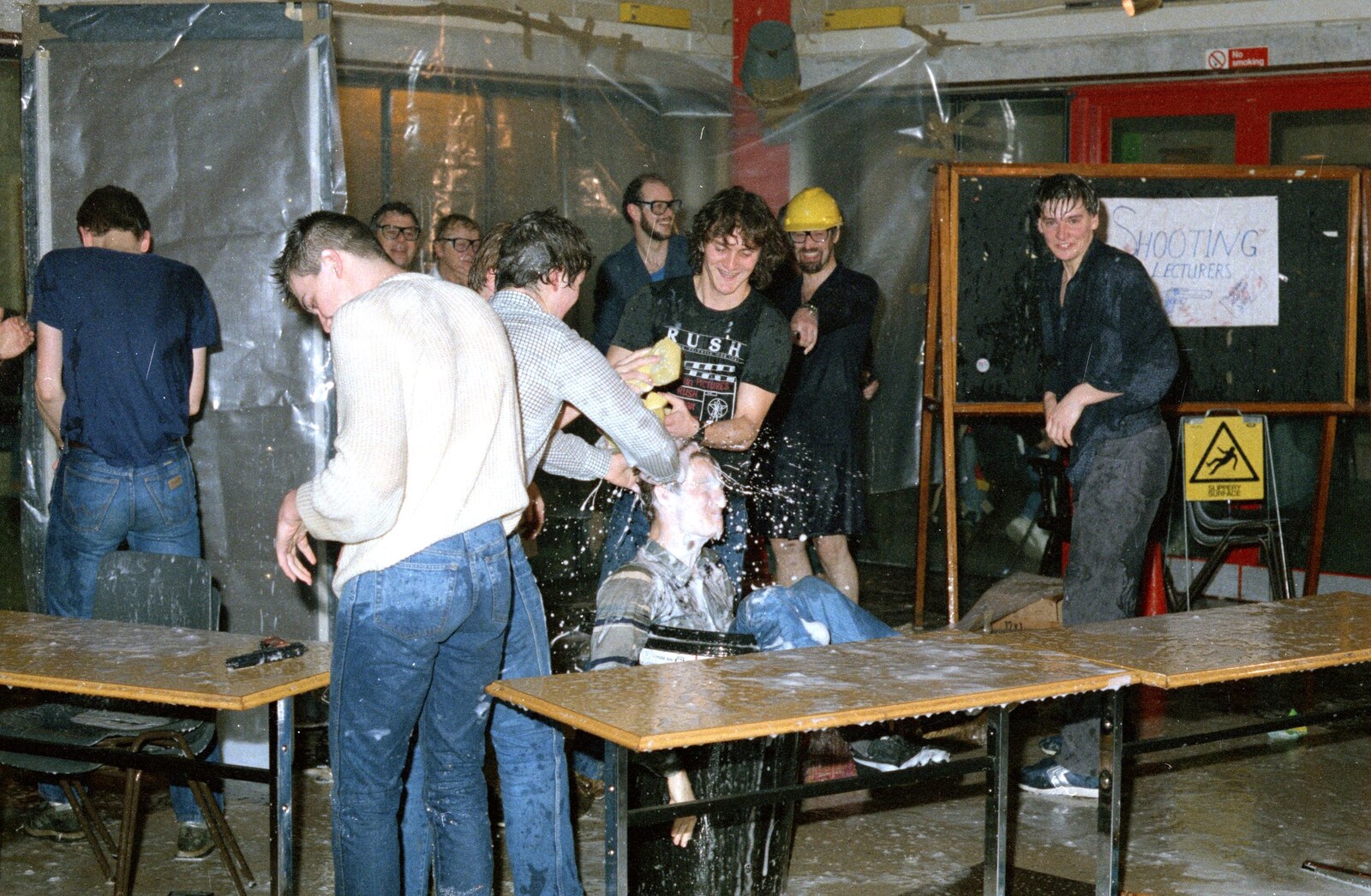 Someone gets a dunking from Uni: Pirate RAG Bash, Games Nights and Brian's Beard, PPSU, Plymouth - 10th February 1987