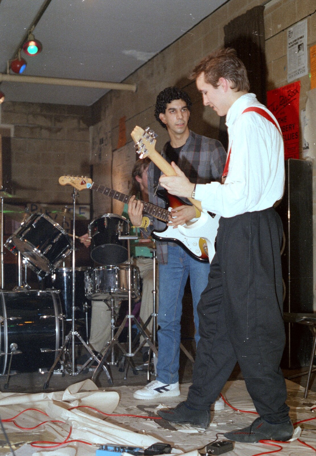 A couple of guitars on stage from Uni: The Pirate RAG Review, PPSU Students' Union, Plymouth - 11th February 1987