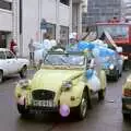 A 2CV passes the Armada Centre, Uni: The PPSU Pirate RAG Parade, Plymouth, Devon - 14th February 1987