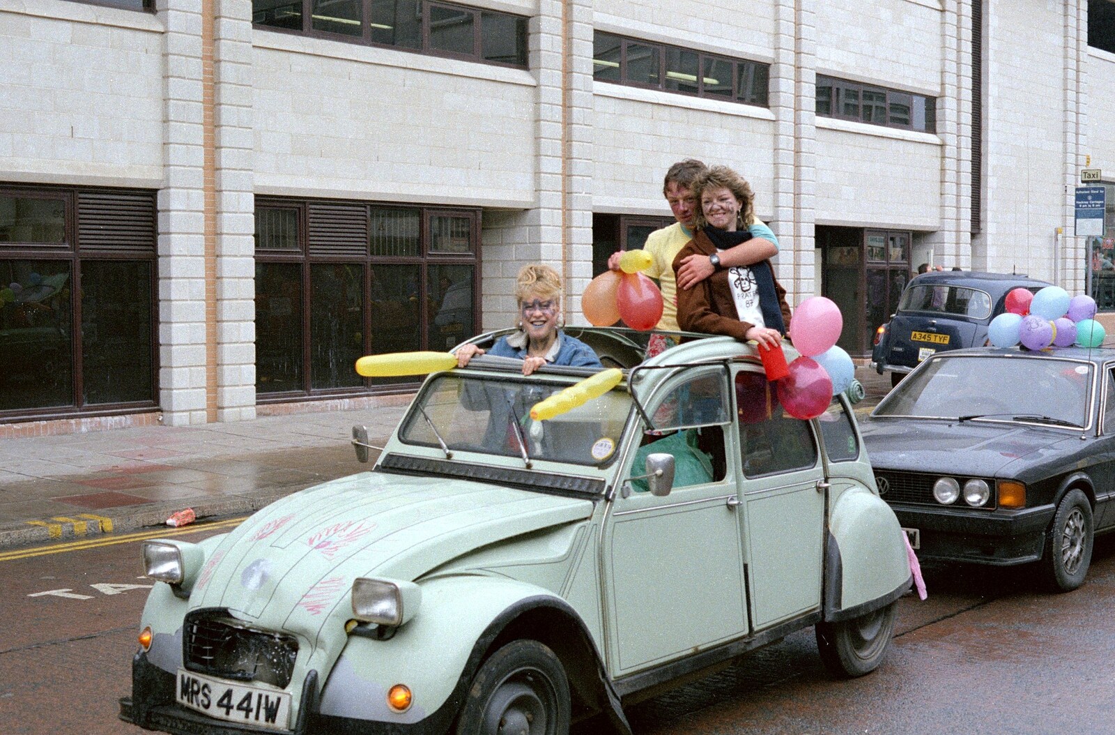 Another 2CV drives by from Uni: The PPSU Pirate RAG Parade, Plymouth, Devon - 14th February 1987