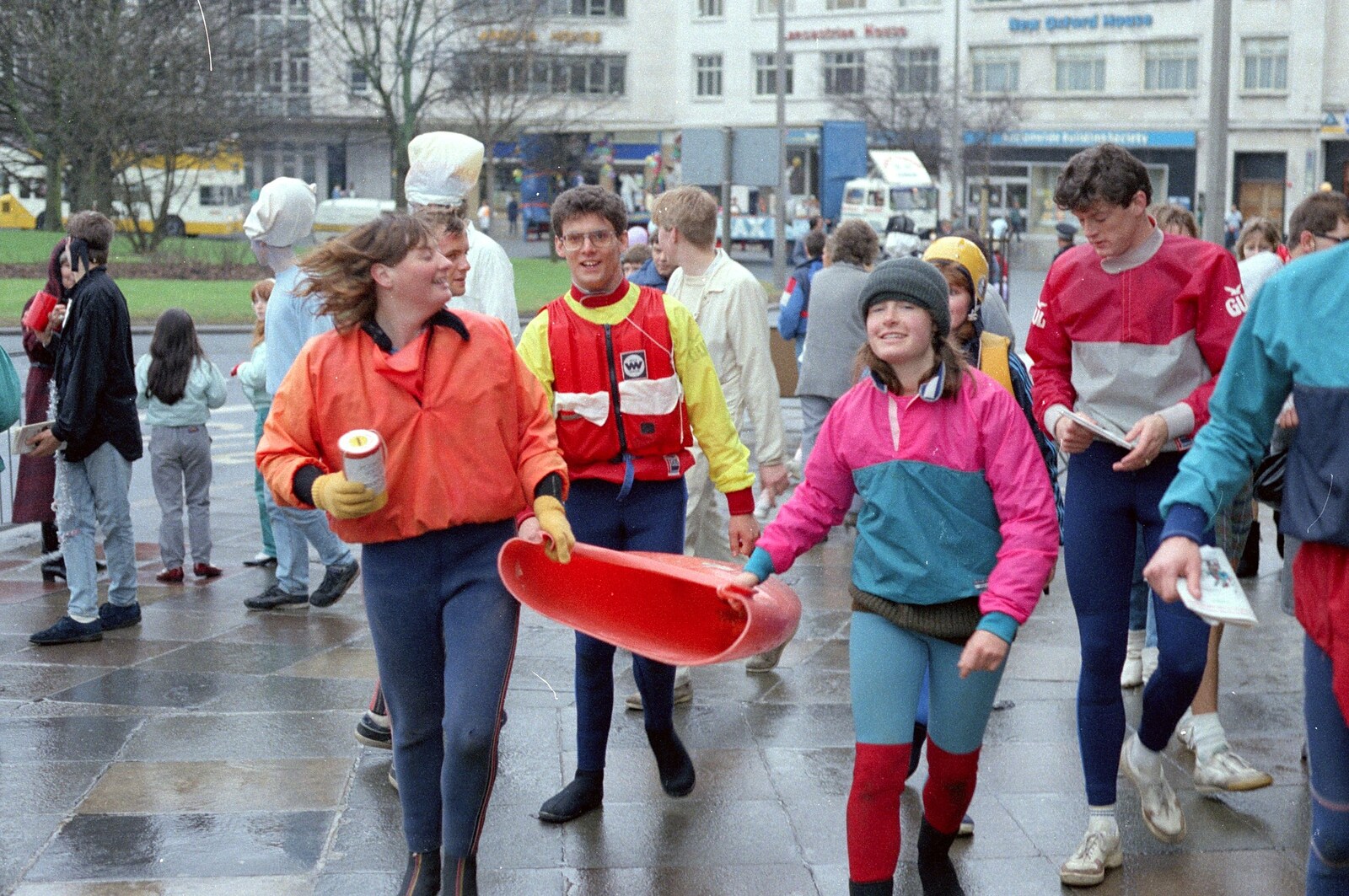 On Derry's Cross roundabout from Uni: The PPSU Pirate RAG Parade, Plymouth, Devon - 14th February 1987
