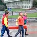 The canoe club walk past the link building, Uni: The PPSU Pirate RAG Parade, Plymouth, Devon - 14th February 1987