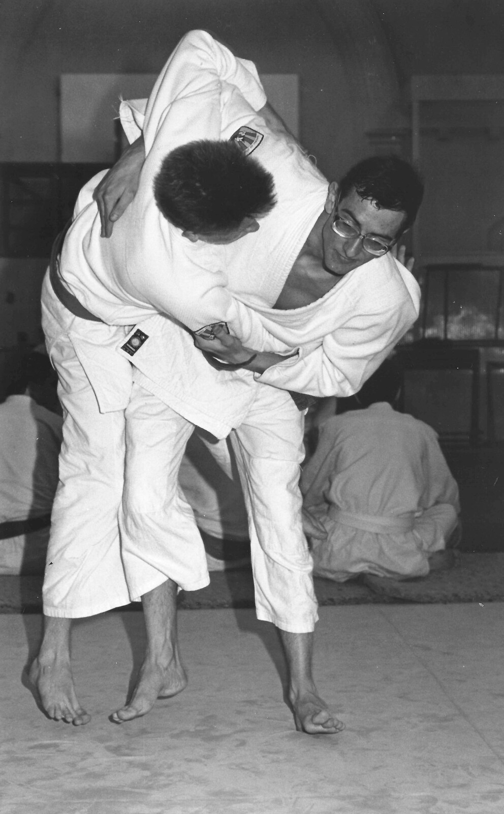 Andy Dobie (right) does some Jitsu moves from Uni: The Second Year in Black and White, Plymouth Polytehnic, Devon - 8th March 1987