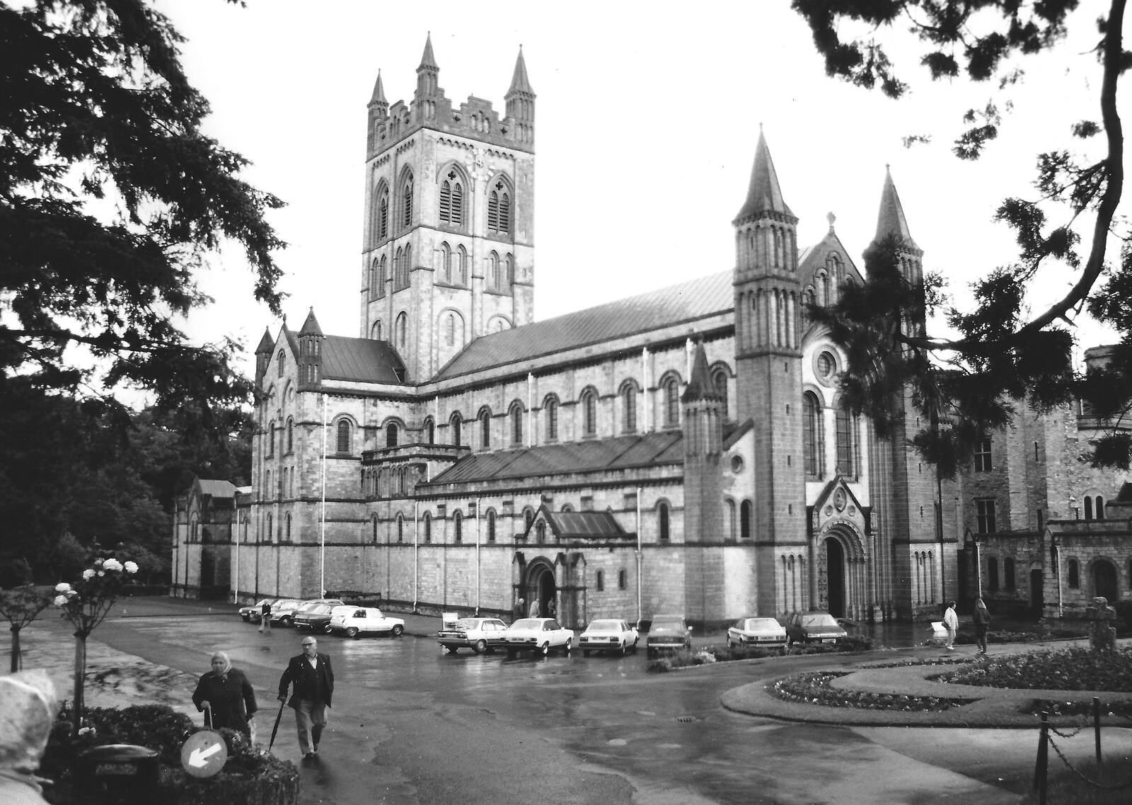 Buckfast Abbey in Buckfastleigh from Uni: The Second Year in Black and White, Plymouth Polytehnic, Devon - 8th March 1987