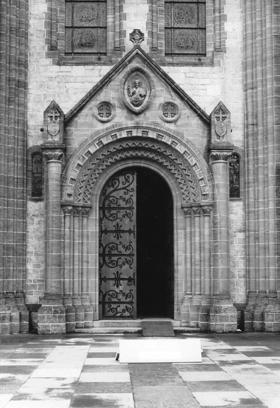 An entrance to Buckfast Abbey from Uni: The Second Year in Black and White, Plymouth Polytehnic, Devon - 8th March 1987