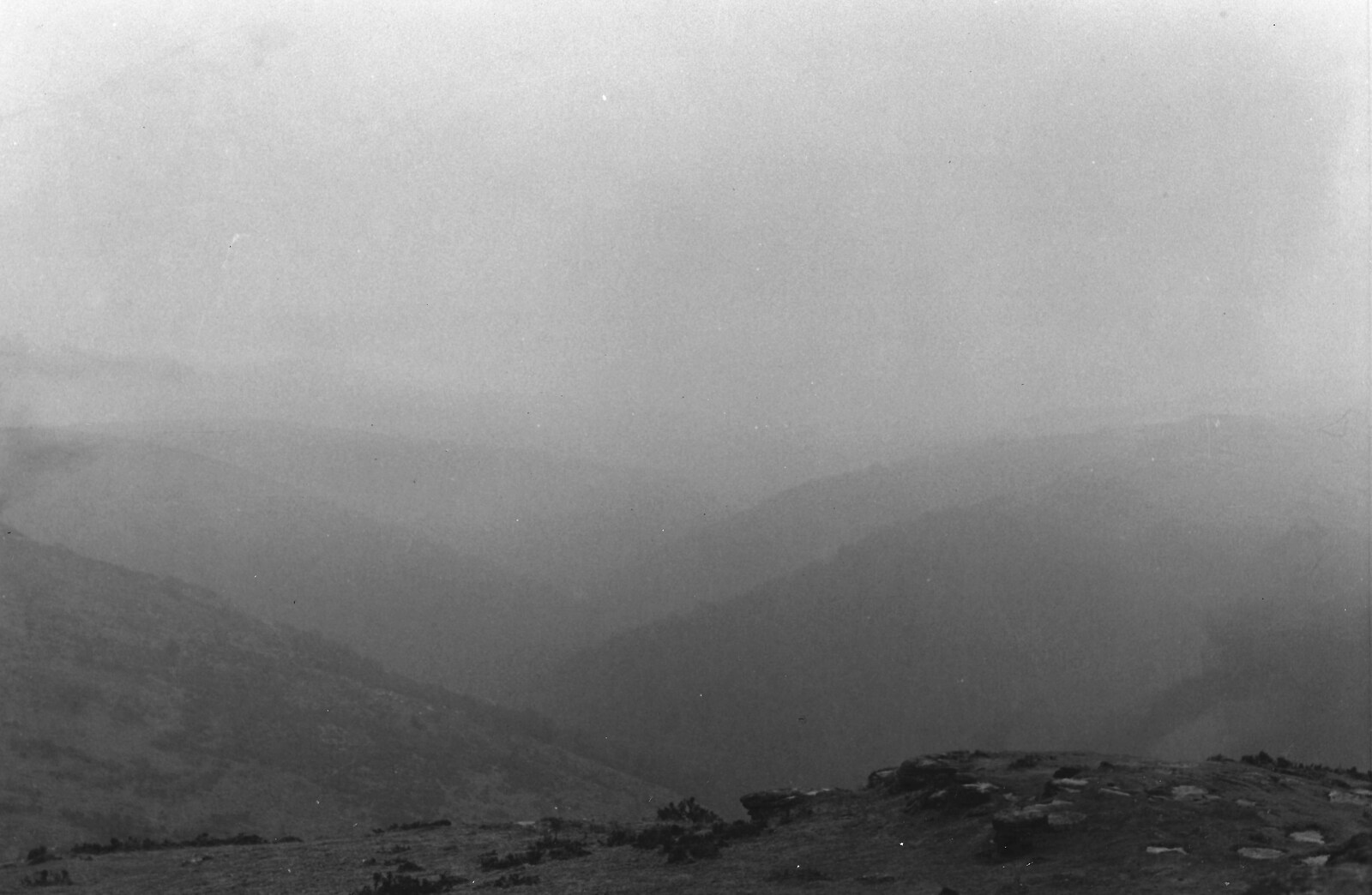 Misty interlocking hills on Dartmoor from Uni: The Second Year in Black and White, Plymouth Polytehnic, Devon - 8th March 1987