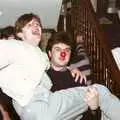 Russell Yeatman sits on the stairs, Uni: Simon Read's Party, North Road East, Plymouth - 10th March 1987