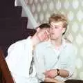 Halfway up the stairs, Uni: Simon Read's Party, North Road East, Plymouth - 10th March 1987