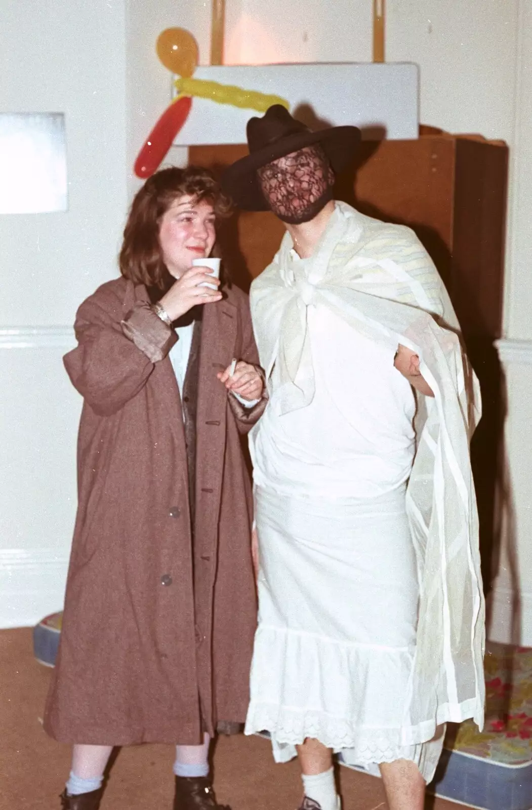 Fishnet stocking face, from Uni: Simon Read's Party, North Road East, Plymouth - 10th March 1987