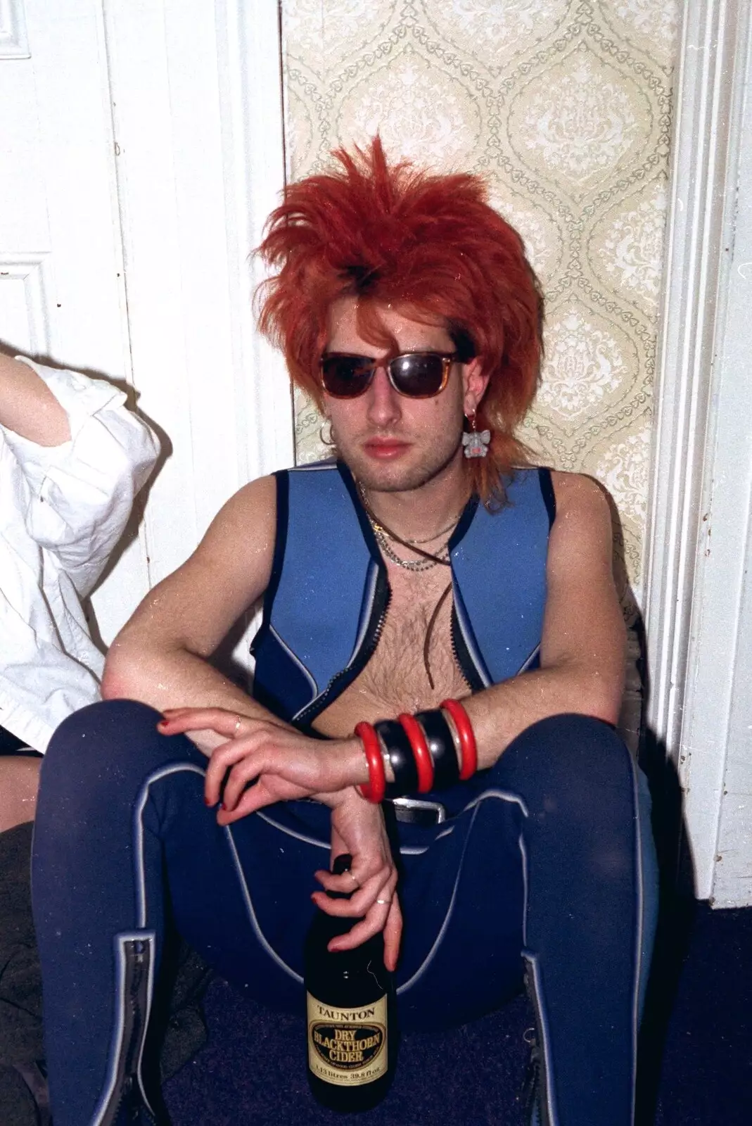 Punk surfer and some Dry Blackthorn Cider, from Uni: Simon Read's Party, North Road East, Plymouth - 10th March 1987