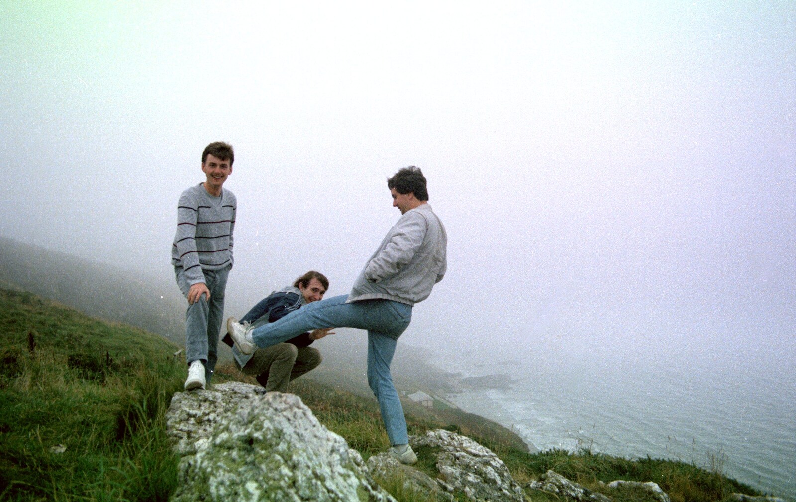 John, Dave and Riki again from A Trip to Trotsky's Mount, Dartmoor, Devon - 20th March 1987