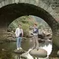 Riki and Dave under the bridge at Badger's Holt, A Trip to Trotsky's Mount, Dartmoor, Devon - 20th March 1987