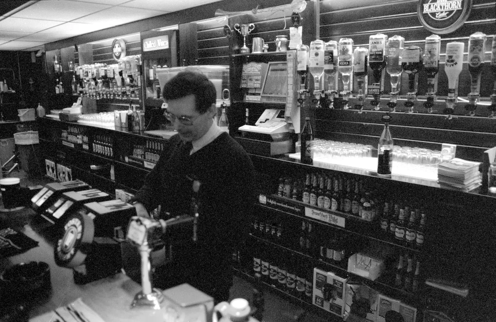 Brian pours a beer, from Uni: Scenes from the PPSU Bar, Plymouth, Devon - 2nd April 1987