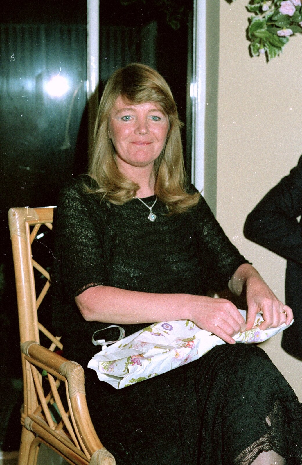 Mother opens a present from Mother's 40th, Burton, Christchurch, Dorset - 18th April 1987