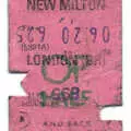 A BR rail ticket from New Milton to London, Mother's 40th, Burton, Christchurch, Dorset - 18th April 1987