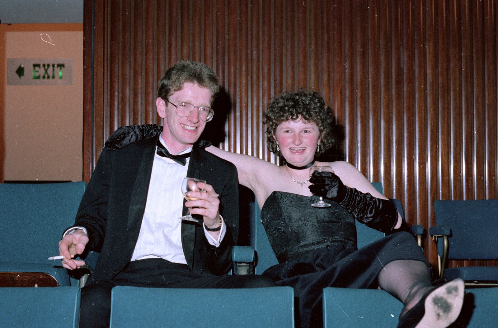 Kicking back in the top of the stalls from Uni: PPSU May Ball, The Guildhall, Plymouth - 4th May 1987