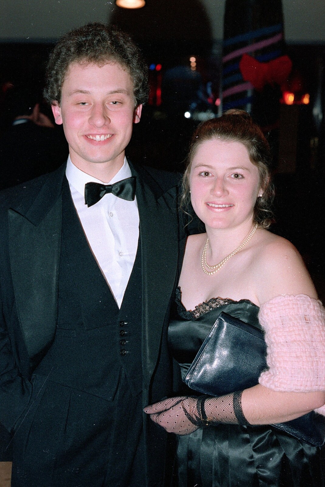 More students pose for a photo from Uni: PPSU May Ball, The Guildhall, Plymouth - 4th May 1987