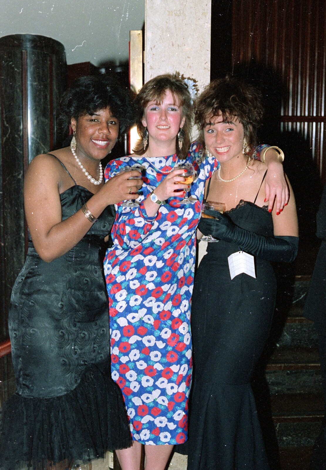 A flower-print dress from Uni: PPSU May Ball, The Guildhall, Plymouth - 4th May 1987