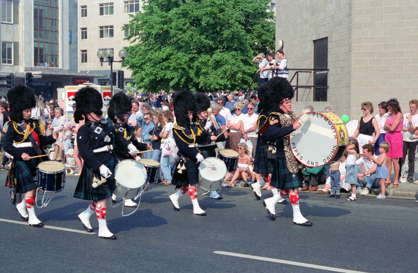 The Plymouth Pipes and Drums band from Chantal and Andy's Wedding, and the Lord Mayor's Parade, Plymouth - 20th May 1987