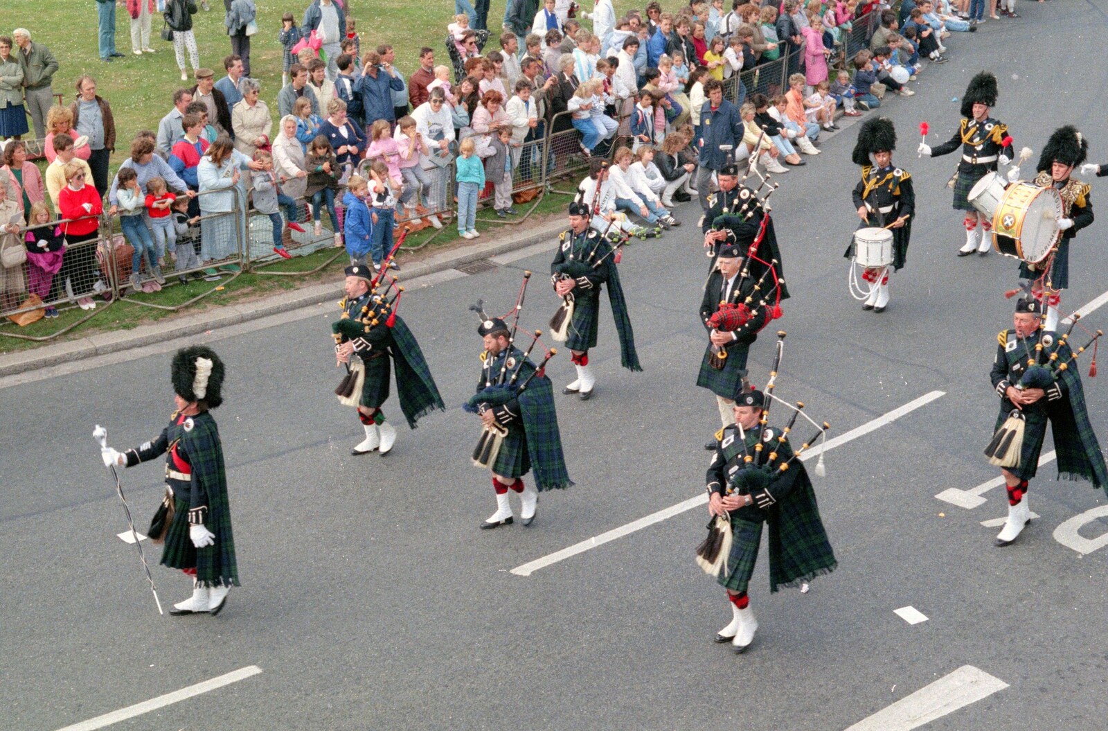 A pipe band  from Chantal and Andy's Wedding, and the Lord Mayor's Parade, Plymouth - 20th May 1987