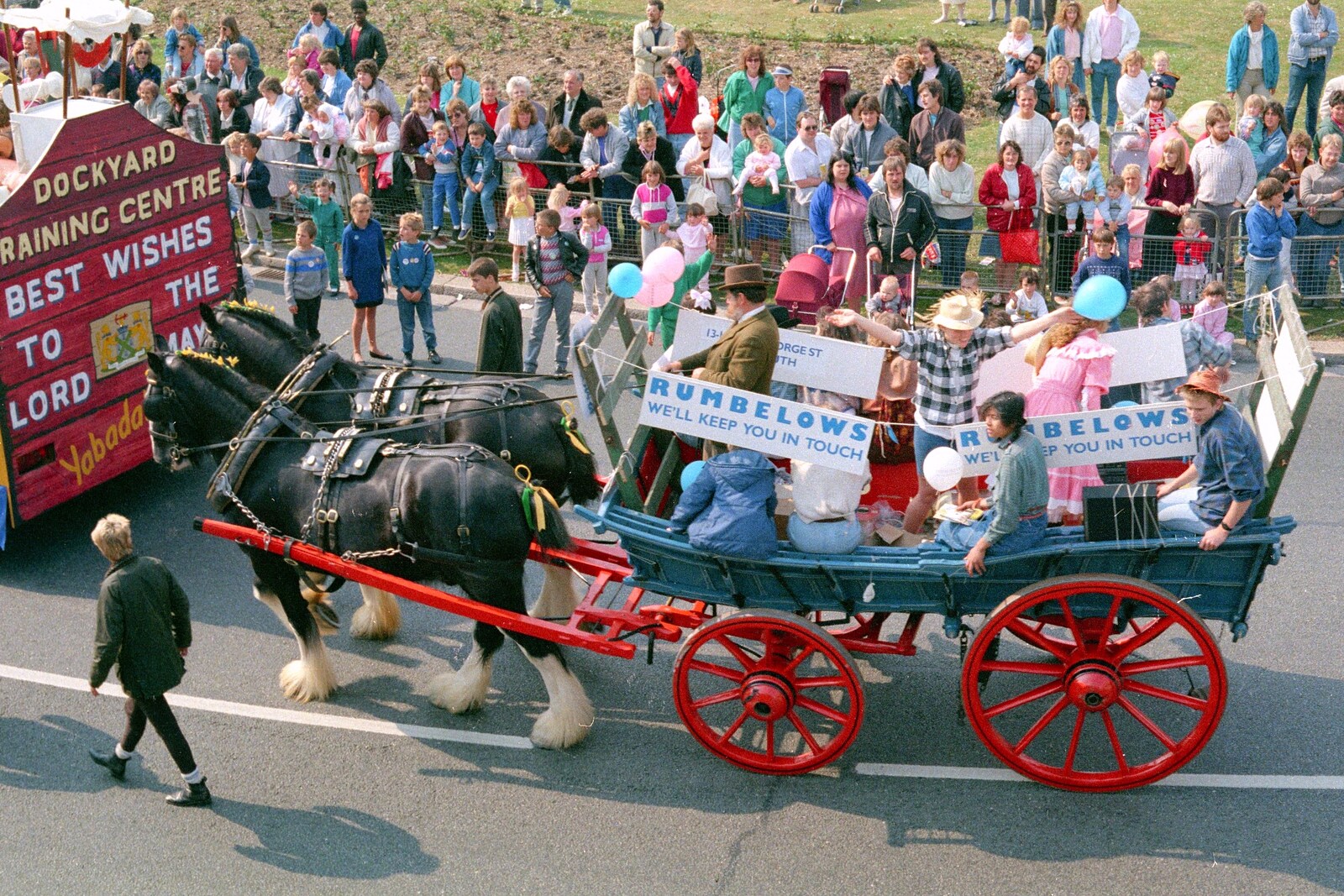 A Rumbelows cart and heavy horses from Chantal and Andy's Wedding, and the Lord Mayor's Parade, Plymouth - 20th May 1987