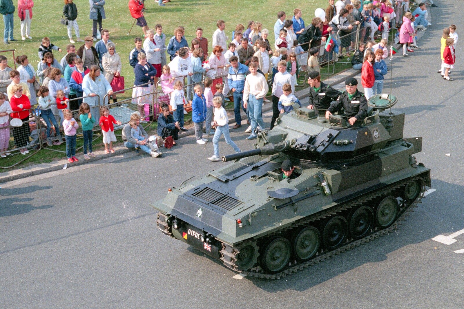 A Scorpion tank does Derry's Cross from Chantal and Andy's Wedding, and the Lord Mayor's Parade, Plymouth - 20th May 1987