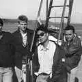 The lads on the end of the breakwater, Uni: The Last Day of Term, Plymouth Polytechnic, Devon - 2nd June 1987