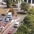 The fountain at the end of Royal Parade, Aerial Scenes of Plymouth, Devon - 28th June 1987