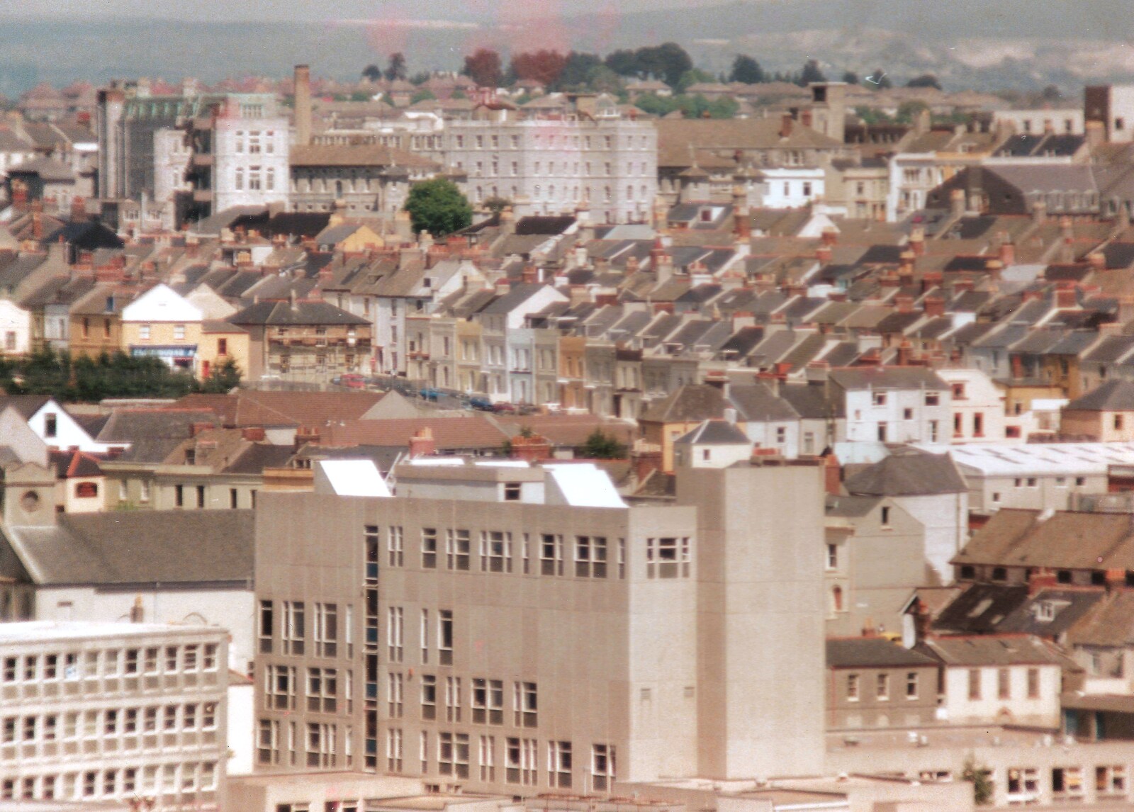 The Mount Street digs are in the middle from Aerial Scenes of Plymouth, Devon - 28th June 1987
